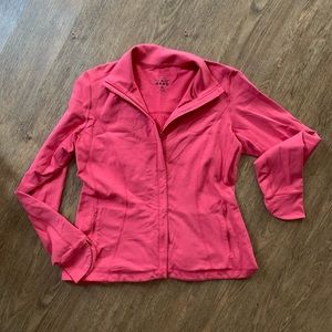 Reebok faded pink zip up athletic jacket  size L